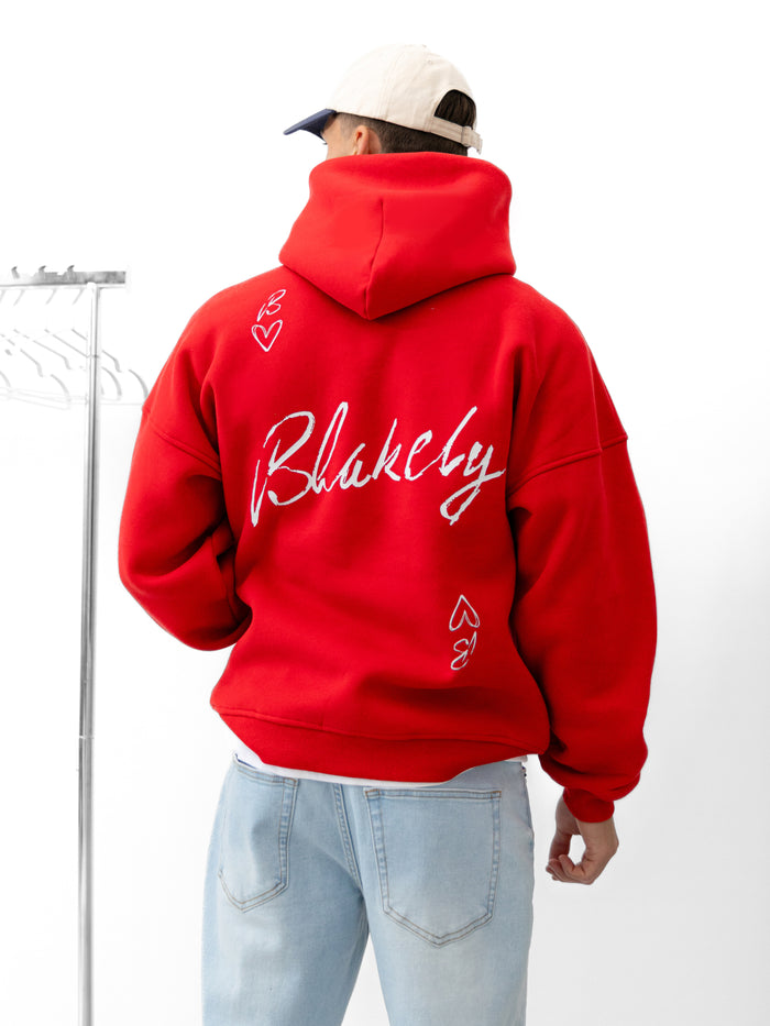 Amos Relaxed Hoodie - Hot Red