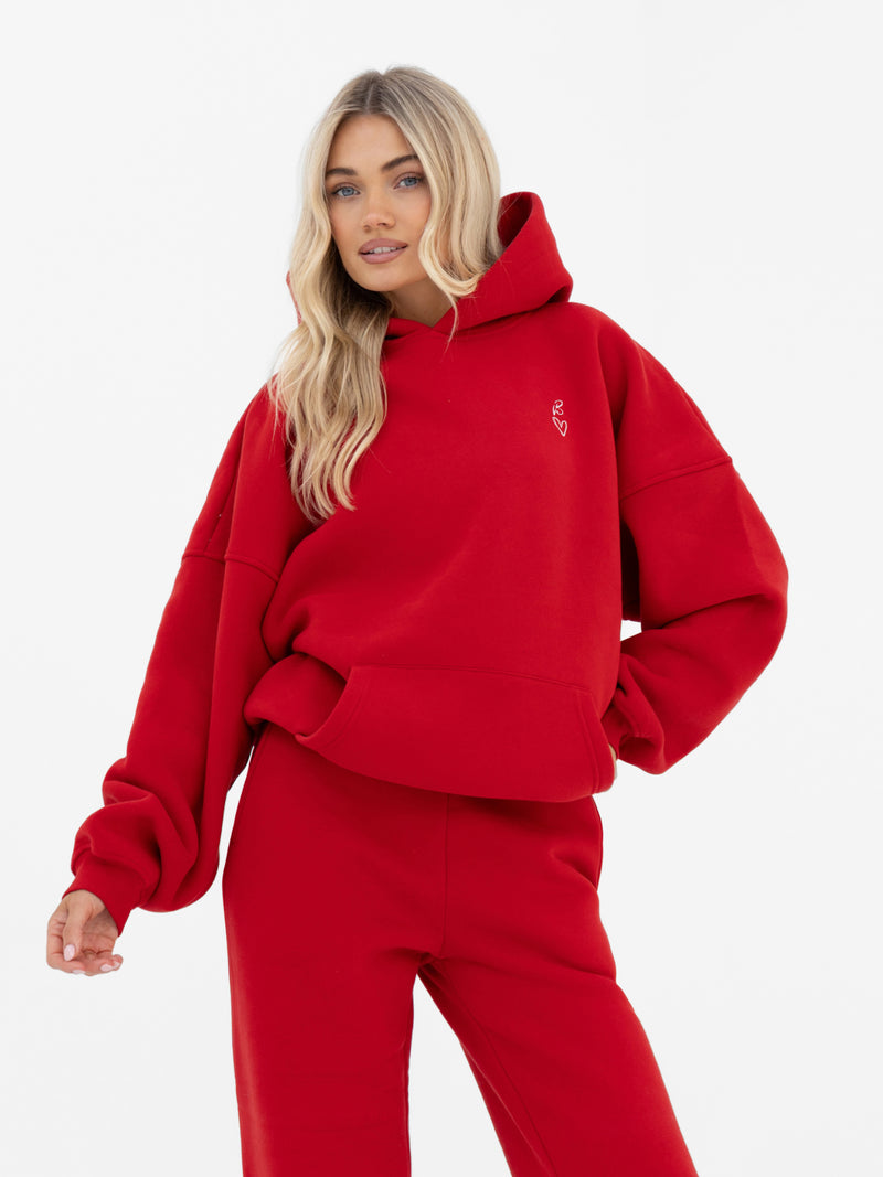 Esme Oversized Hoodie - Hot Red