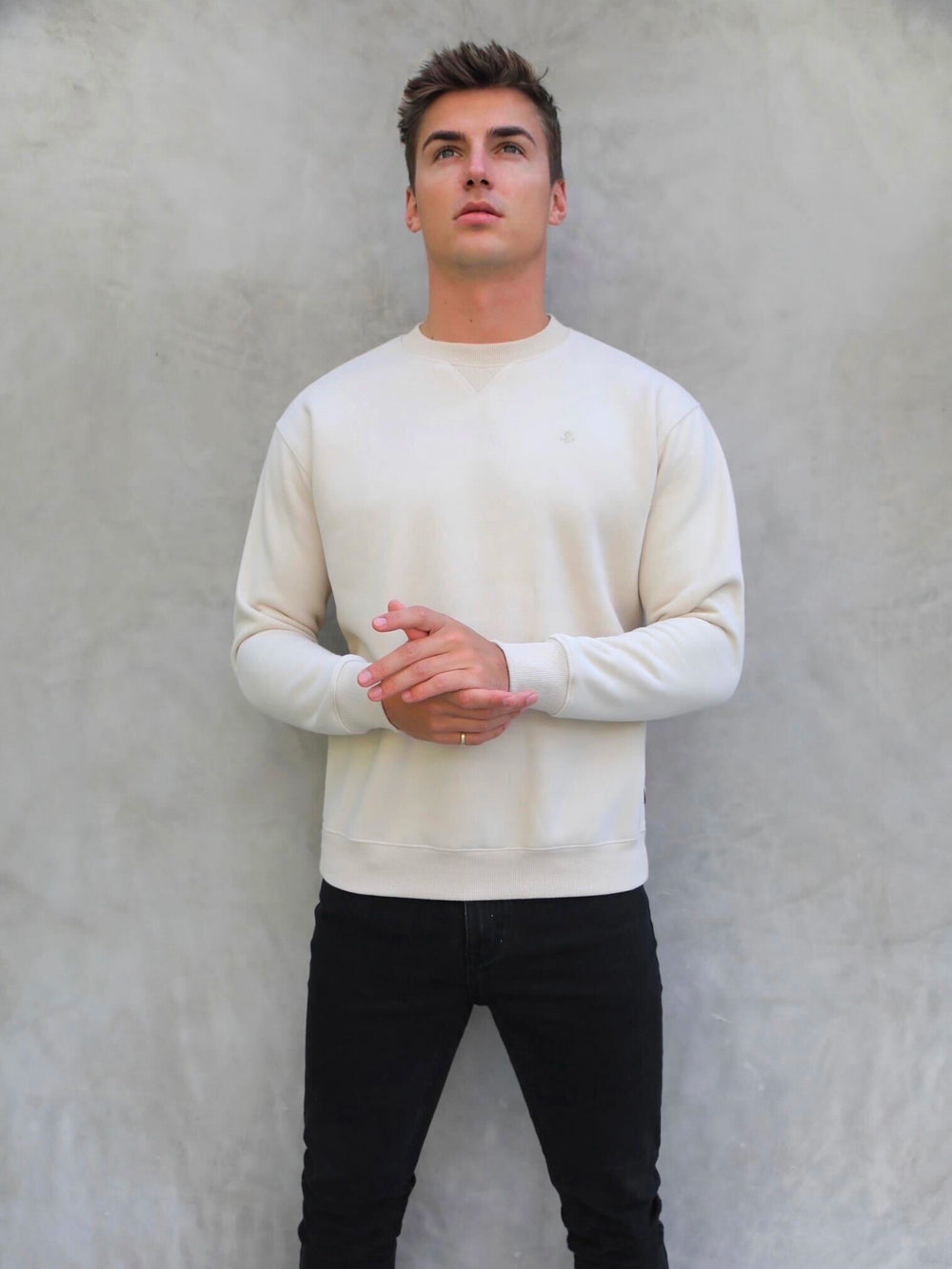 Buy Blakely Mens Light Beige Preston Relaxed Jumper | Free delivery on ...