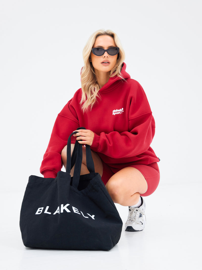 Motion Oversized Hoodie - Cherry Red
