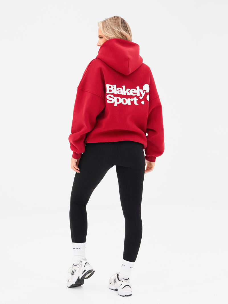 Motion Oversized Hoodie - Cherry Red