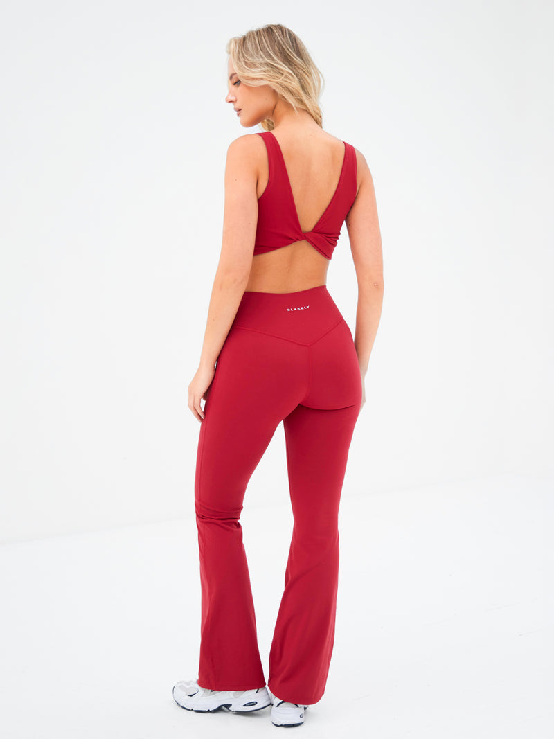 Ultimate Flared Leggings - Cherry Red