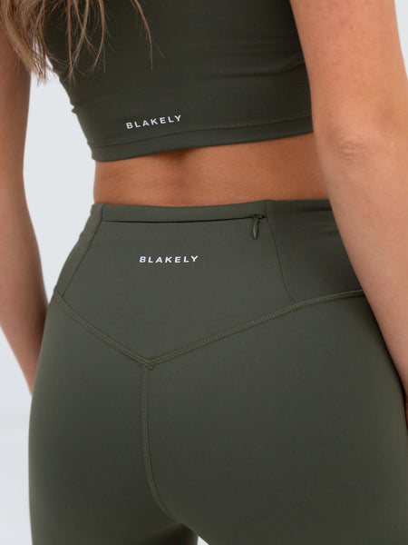 Buy Blakely Womens Soft Sculpt Khaki Green Wide Leg Leggings – Blakely  Clothing