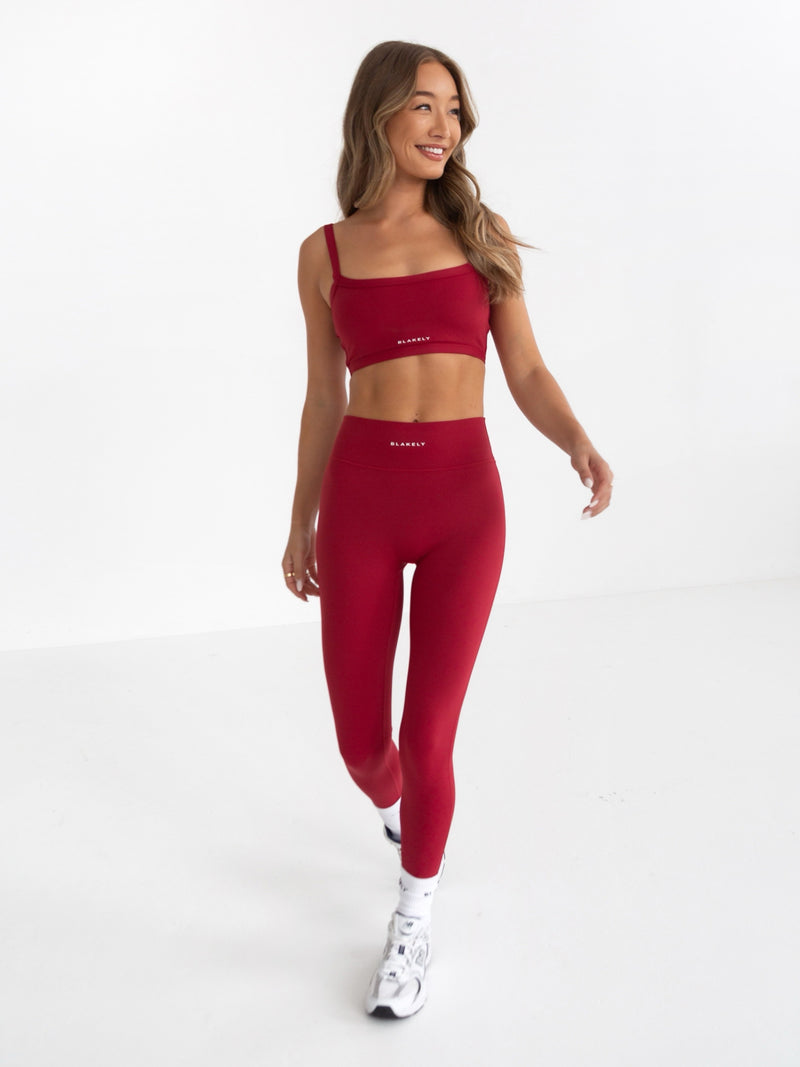 Studio Active Leggings - Cherry Red