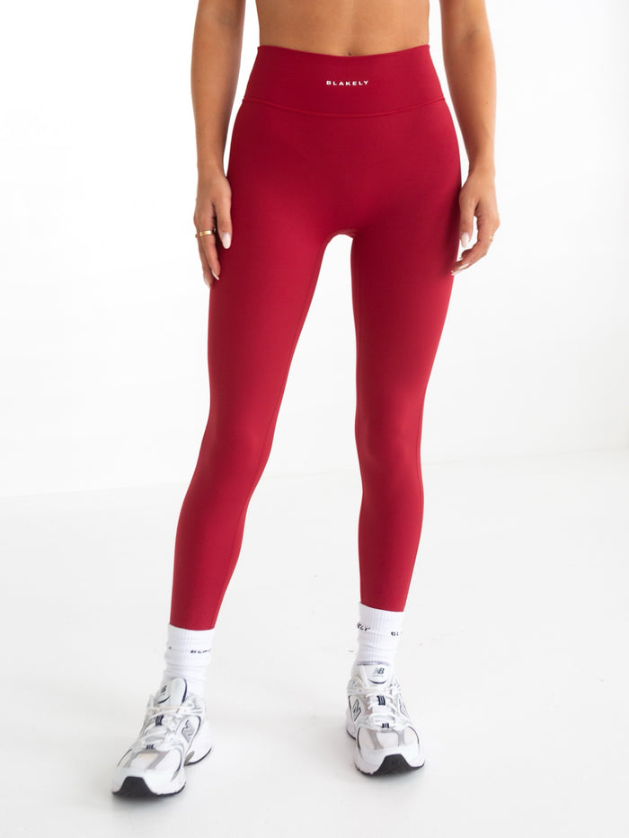 Studio Active Leggings - Cherry Red