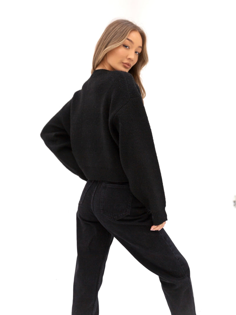 Elara Knitted Jumper - Black