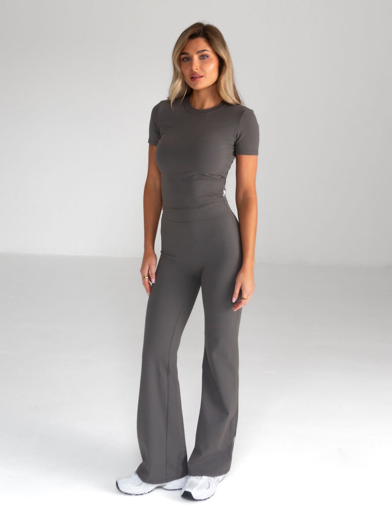 Alessia Flared Trousers - Charcoal