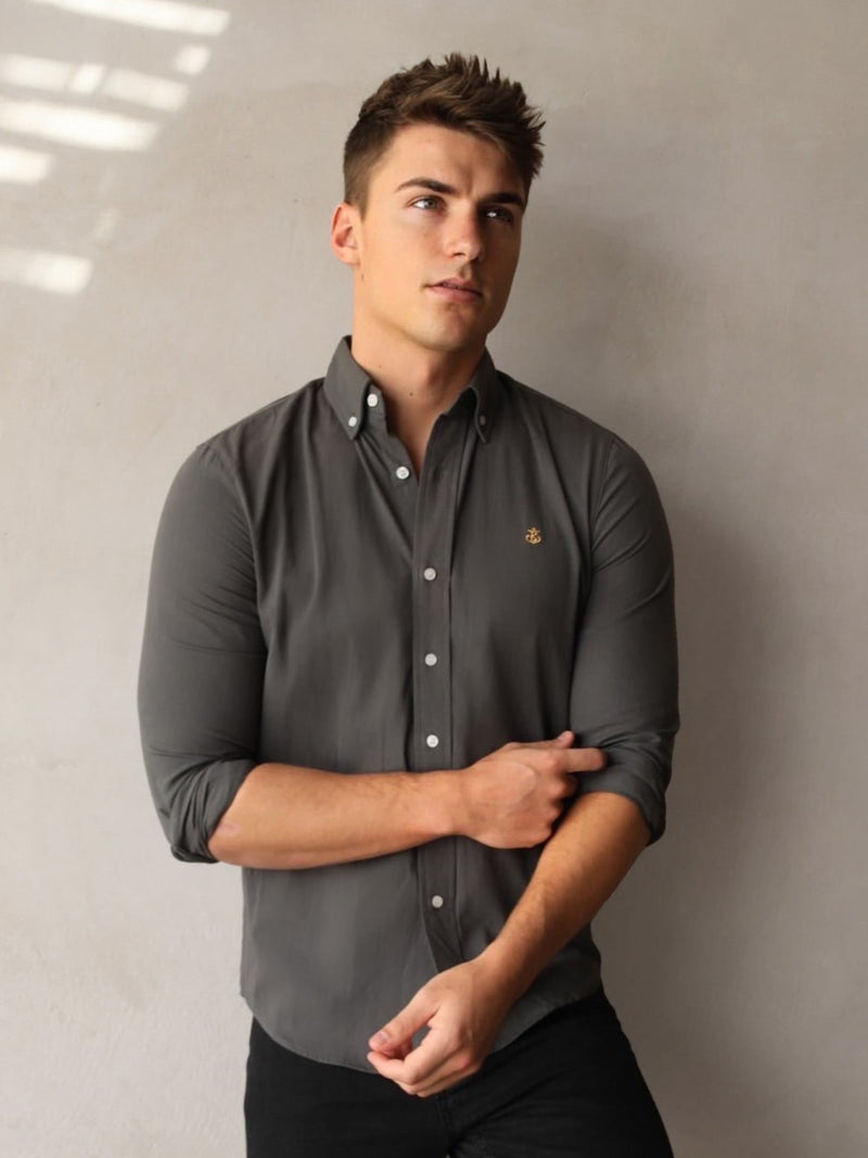 Vienna Slim Fit Shirt - Charcoal