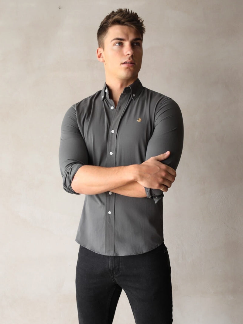 Vienna Slim Fit Shirt - Charcoal