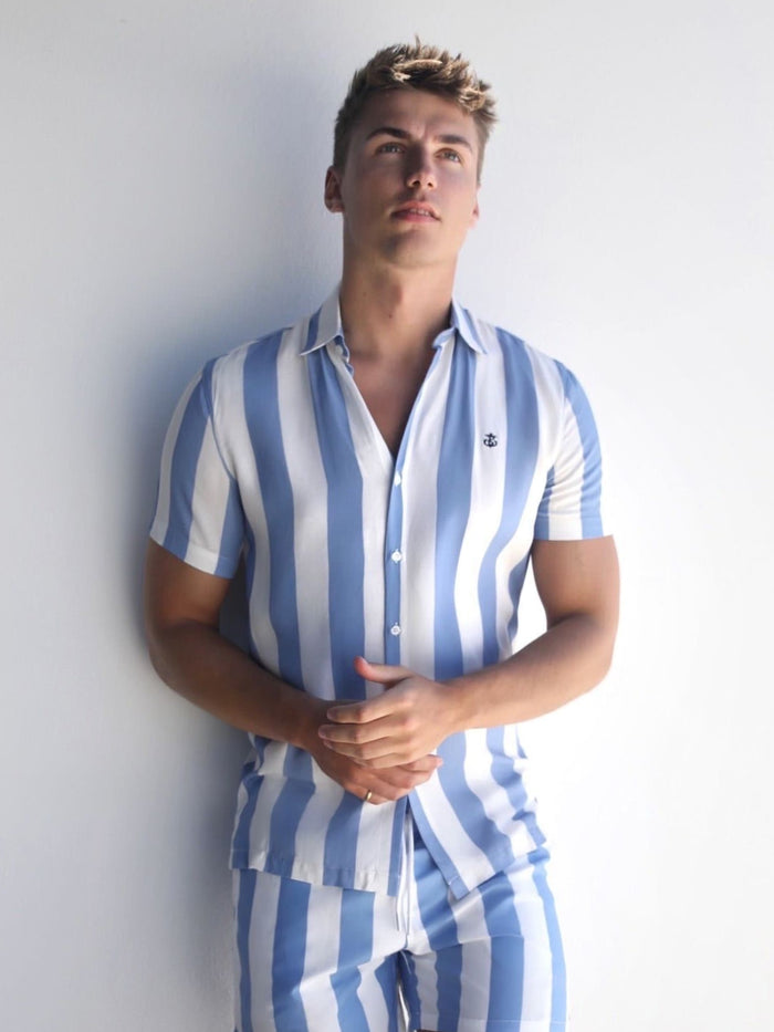 Riccardo Stripe Shirt - Light Blue