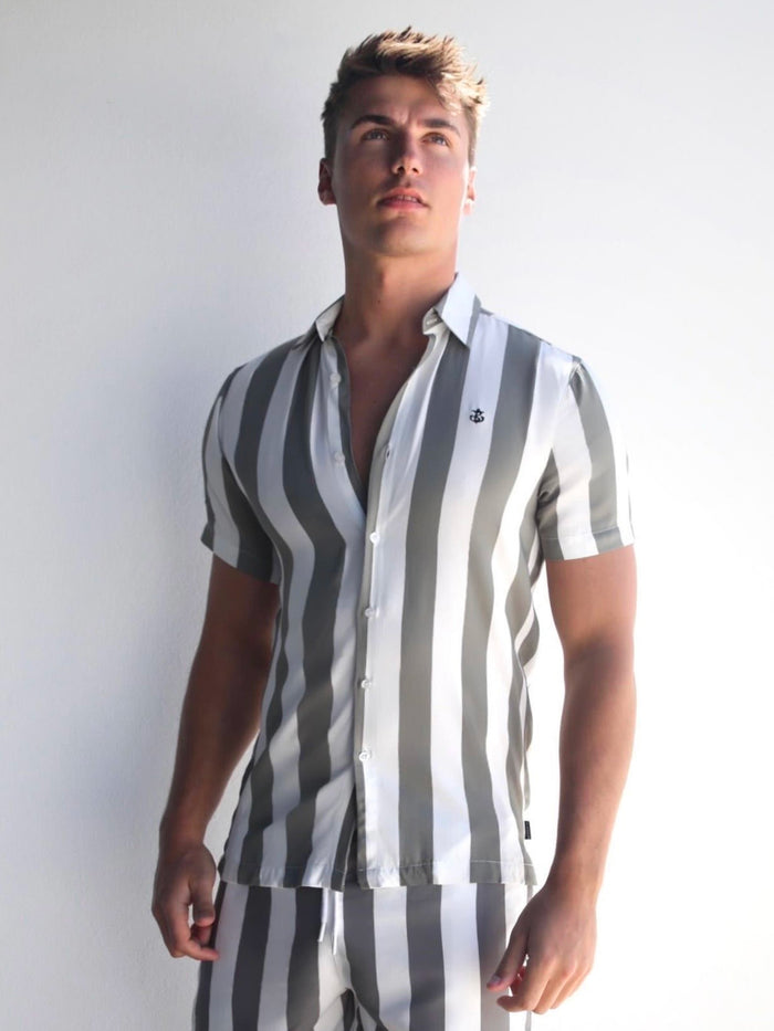 Riccardo Stripe Shirt - Safari Green