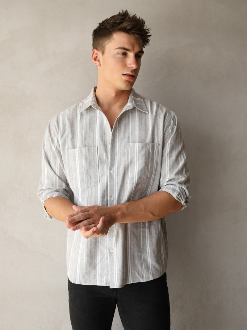 Rialto Stripe Shirt - Taupe