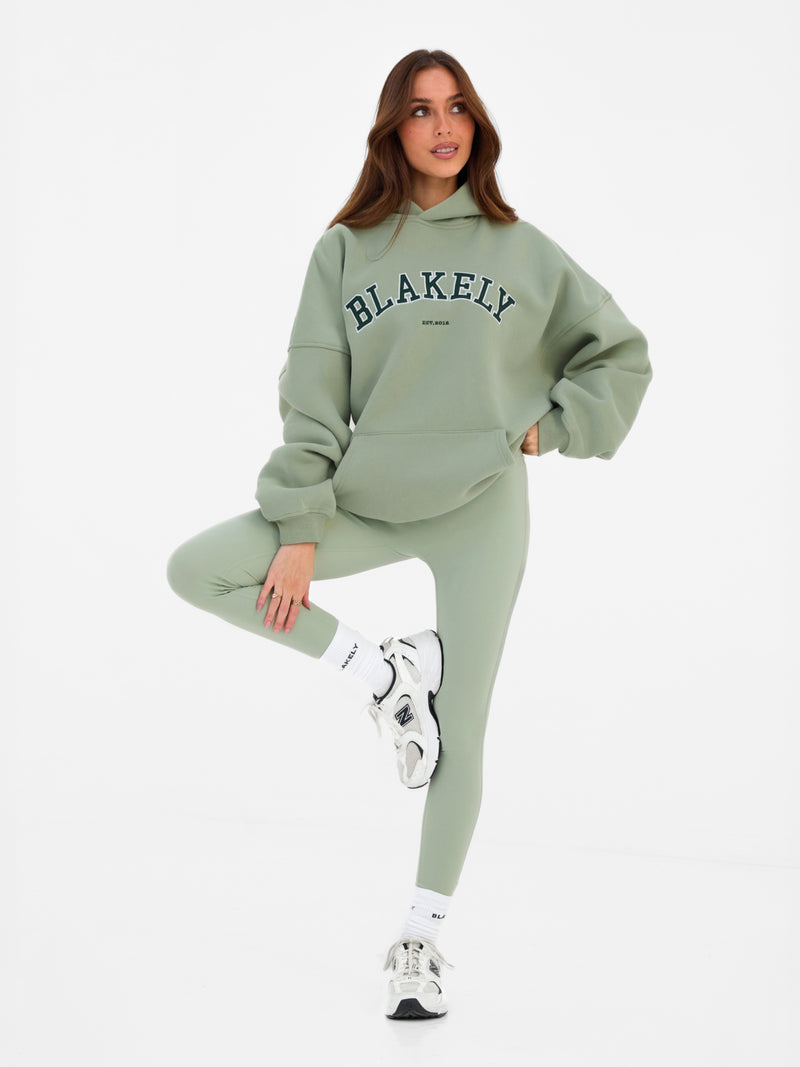 Varsity Oversized Hoodie - Light Green