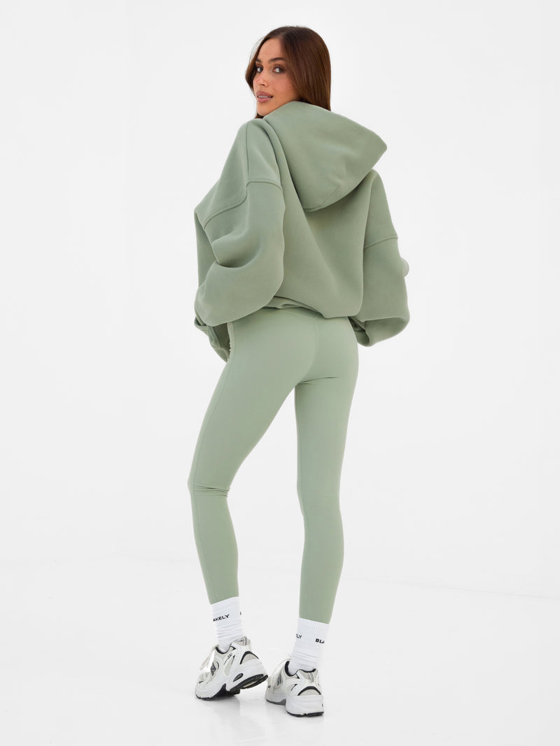 Varsity Oversized Hoodie - Light Green