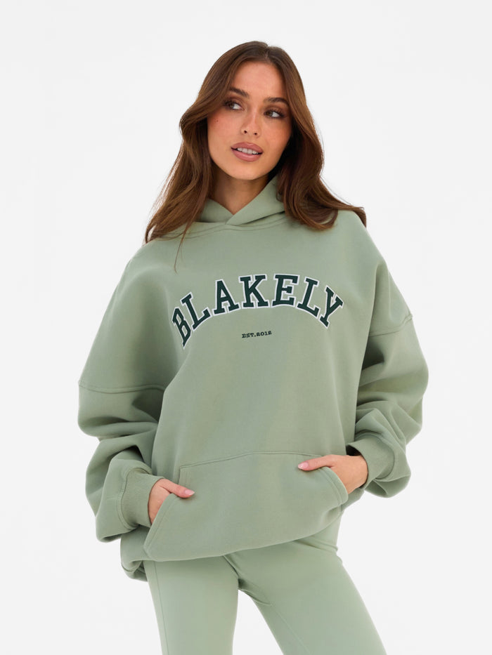Varsity Oversized Hoodie - Light Green