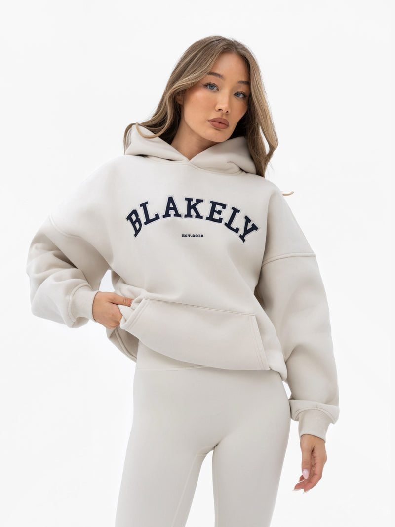 Varsity Oversized Hoodie - Chalk