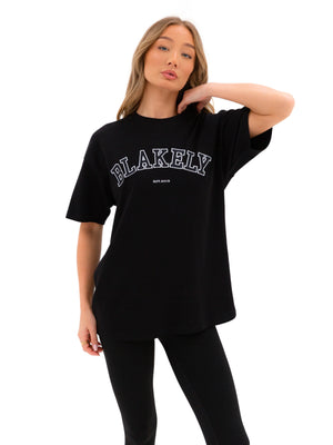 Varsity Oversized T-Shirt - Black