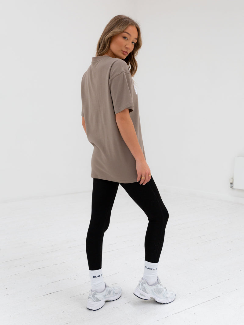 Varsity Oversized T-Shirt - Light Beige
