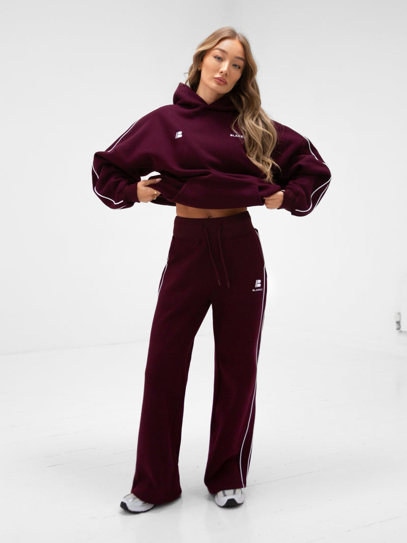 Apex Wide Leg Sweatpants - Deep Burgundy