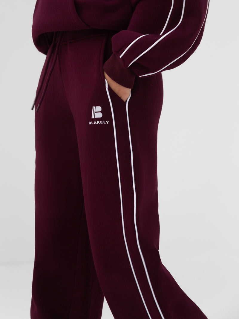 Apex Wide Leg Sweatpants - Deep Burgundy