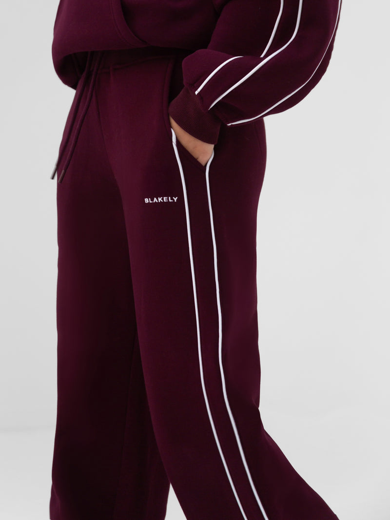 Apex Wide Leg Sweatpants - Deep Burgundy