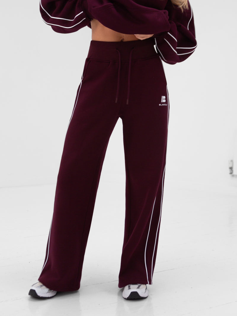 Apex Wide Leg Sweatpants - Deep Burgundy