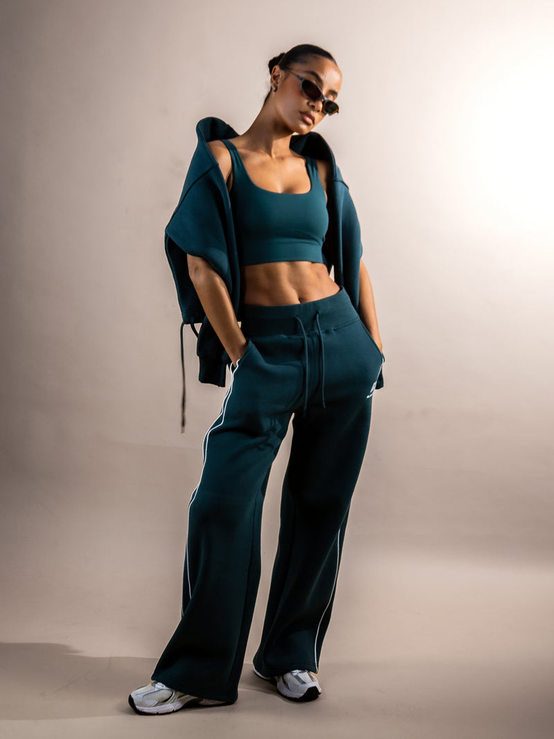 Apex Wide Leg Sweatpants - Teal Green