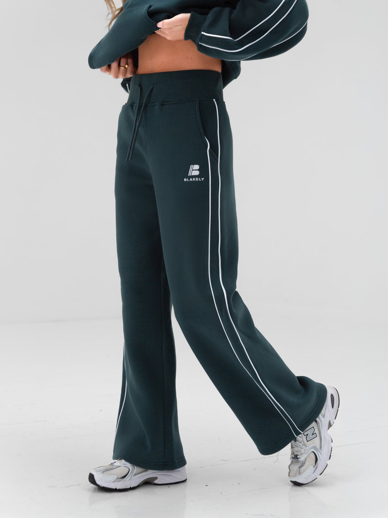 Apex Wide Leg Sweatpants - Teal Green