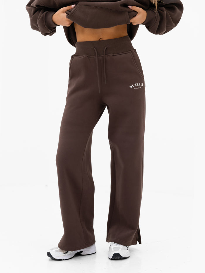 Heritage Wide Leg Sweatpants - Dark Chocolate