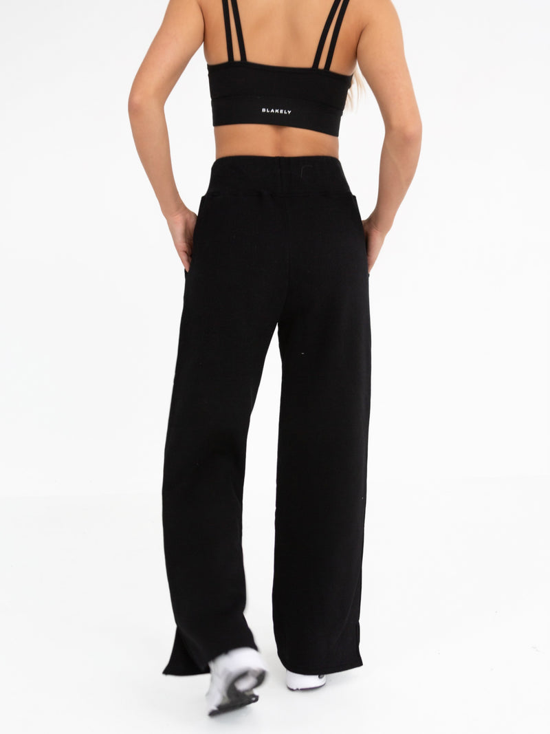 Soho Wide Leg Sweatpants - Black