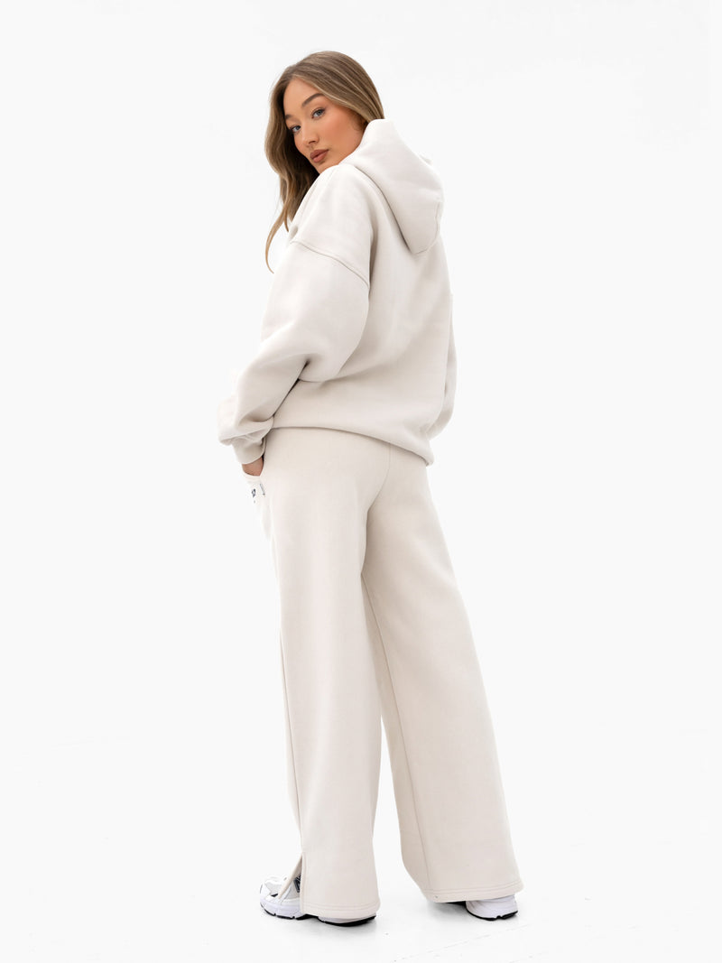 Heritage Wide Leg Sweatpants - Chalk