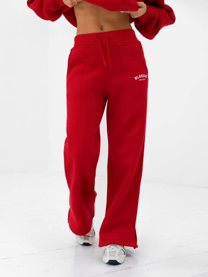 Heritage Wide Leg Sweatpants - Chilli Red
