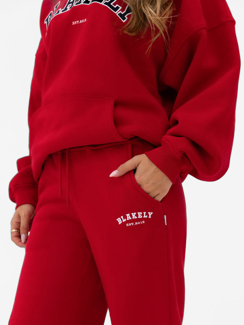 Heritage Wide Leg Sweatpants - Chilli Red