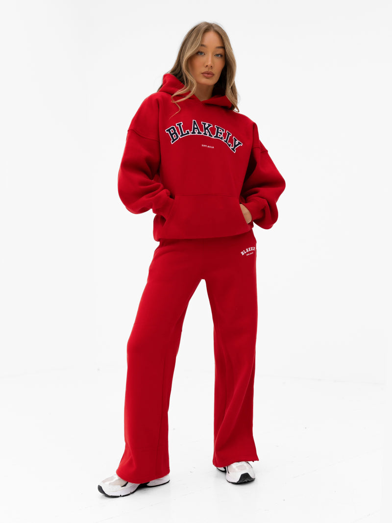 Heritage Wide Leg Sweatpants - Chilli Red