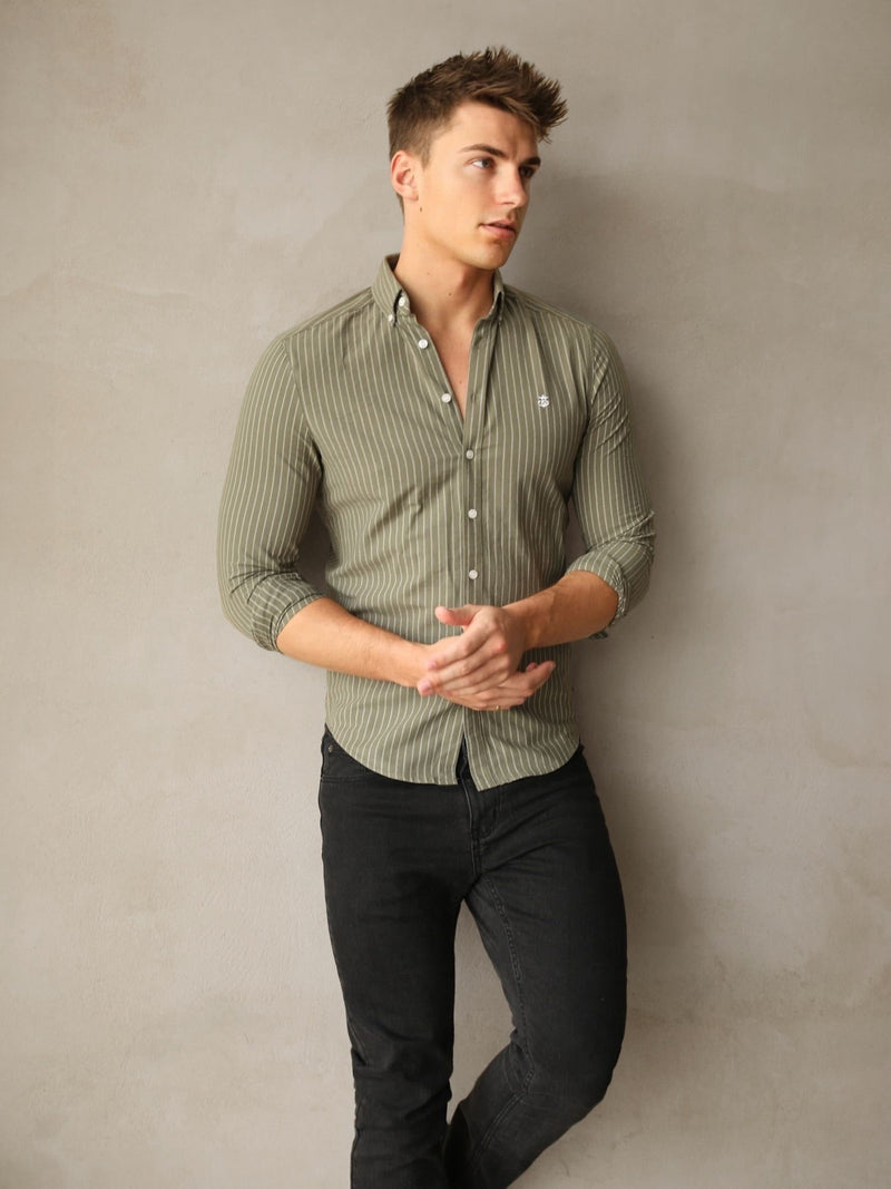 Modena Stripe Shirt - Khaki