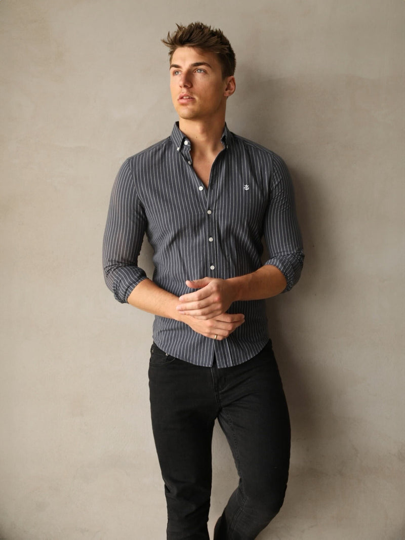 Modena Stripe Shirt - Navy