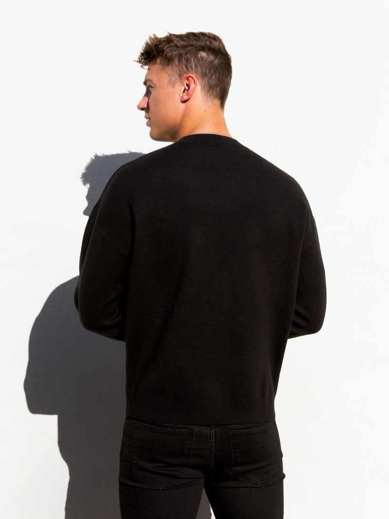 Soho Relaxed Knitted Jumper - Black