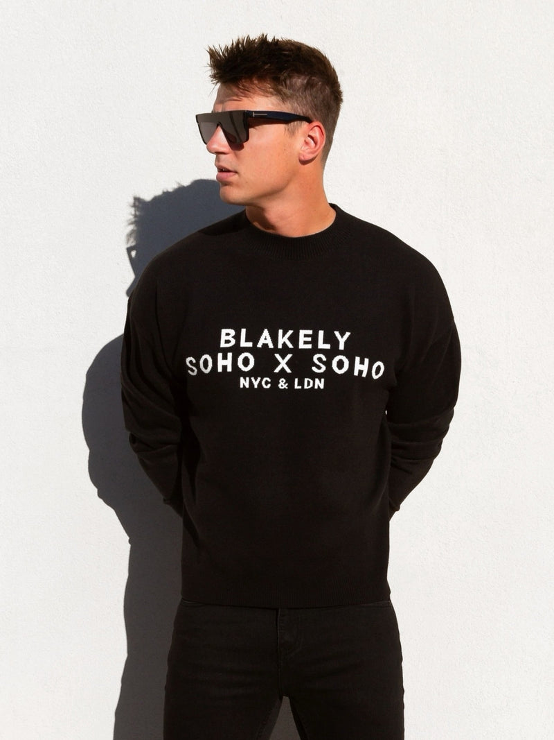 Soho Relaxed Knitted Jumper - Black