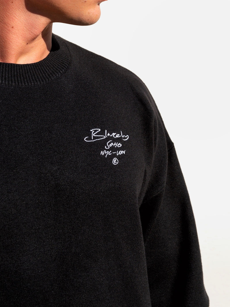 Soho Relaxed Script Jumper - Black