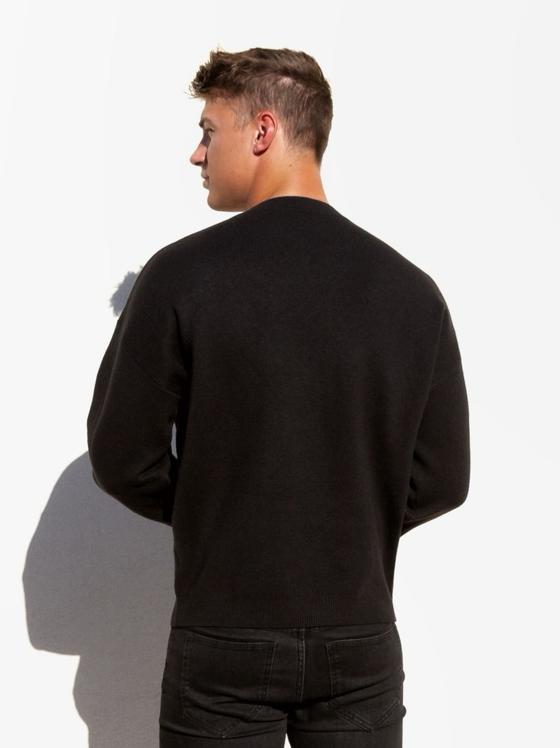 Soho Relaxed Script Jumper - Black