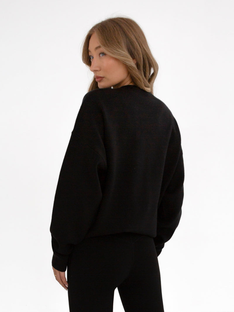 Soho Script Knitted Jumper - Black