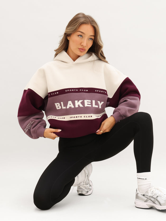 Alpine Oversized Hoodie - Dark Cherry & Washed Plum