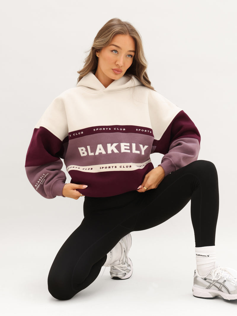 Alpine Oversized Hoodie - Dark Cherry & Washed Plum
