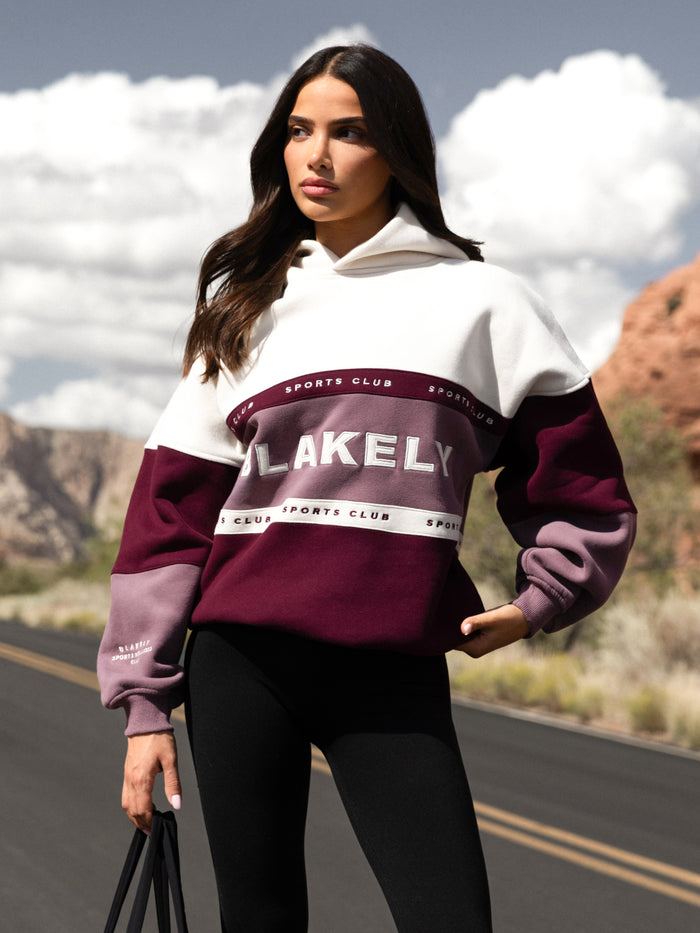Alpine Oversized Hoodie - Dark Cherry & Washed Plum