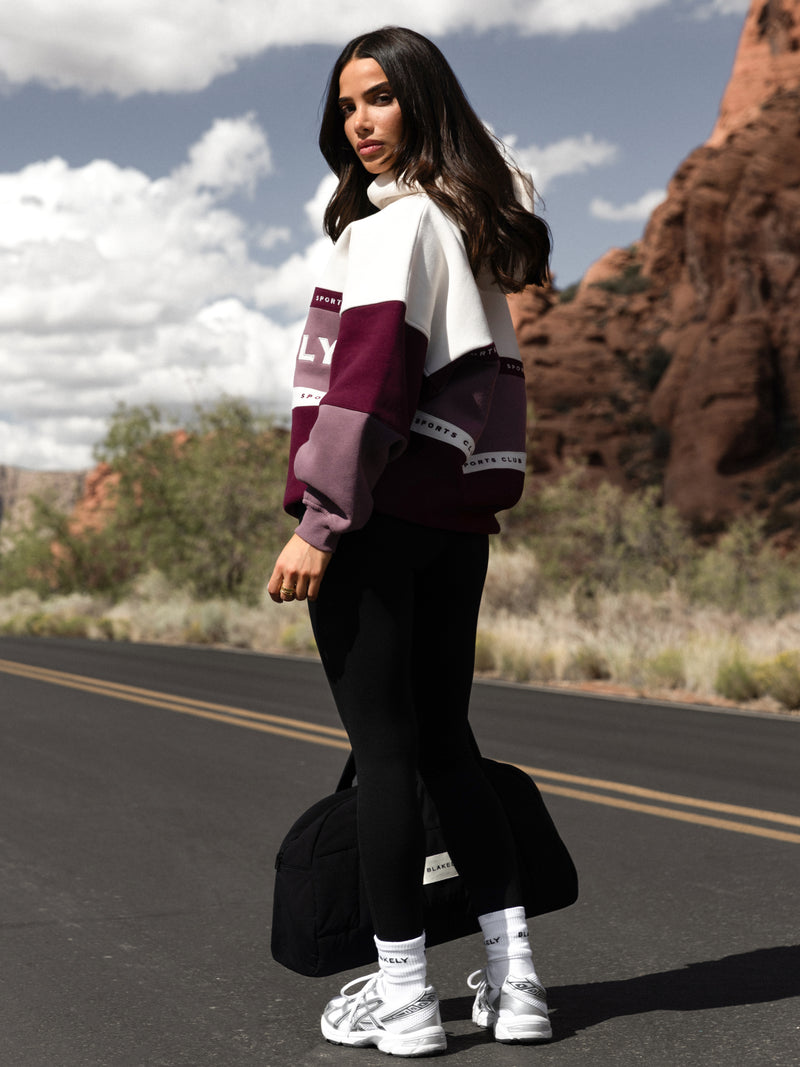 Alpine Oversized Hoodie - Dark Cherry & Washed Plum