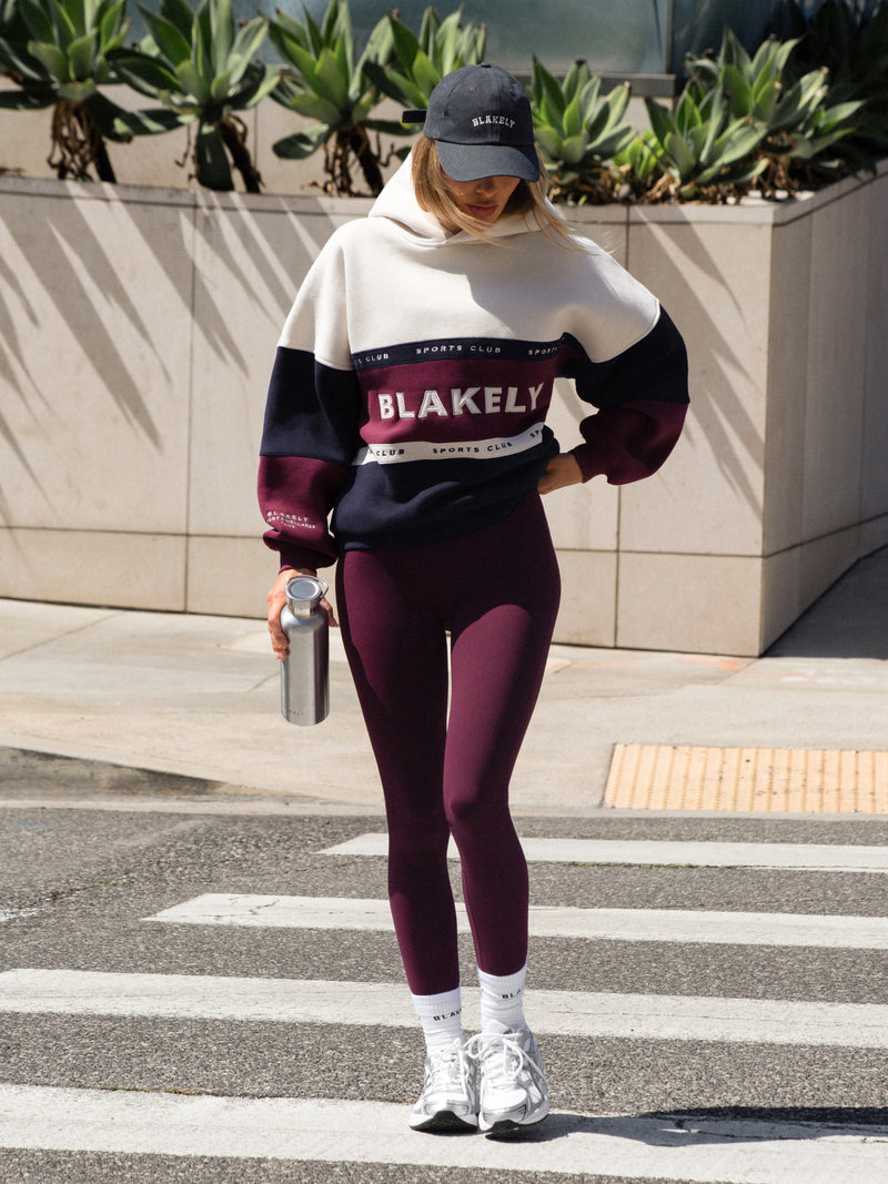 Alpine Oversized Hoodie - Dark Navy & Dark Cherry