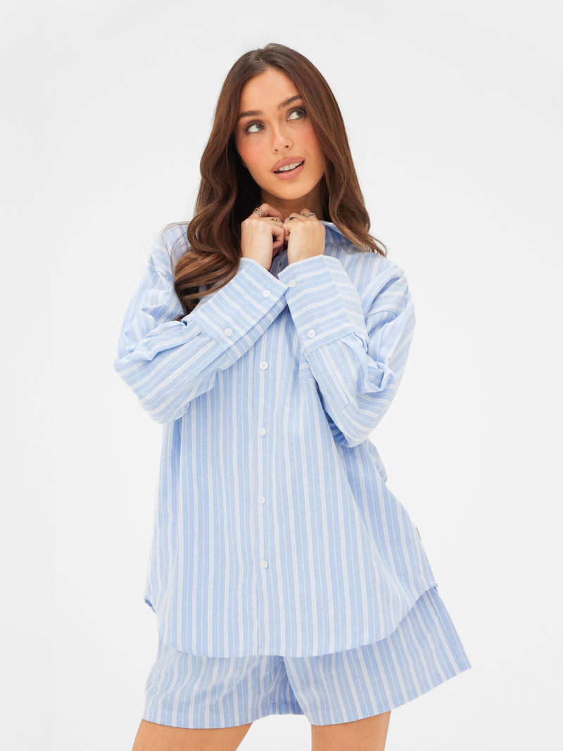 Elena Stripe Shirt - Light Blue