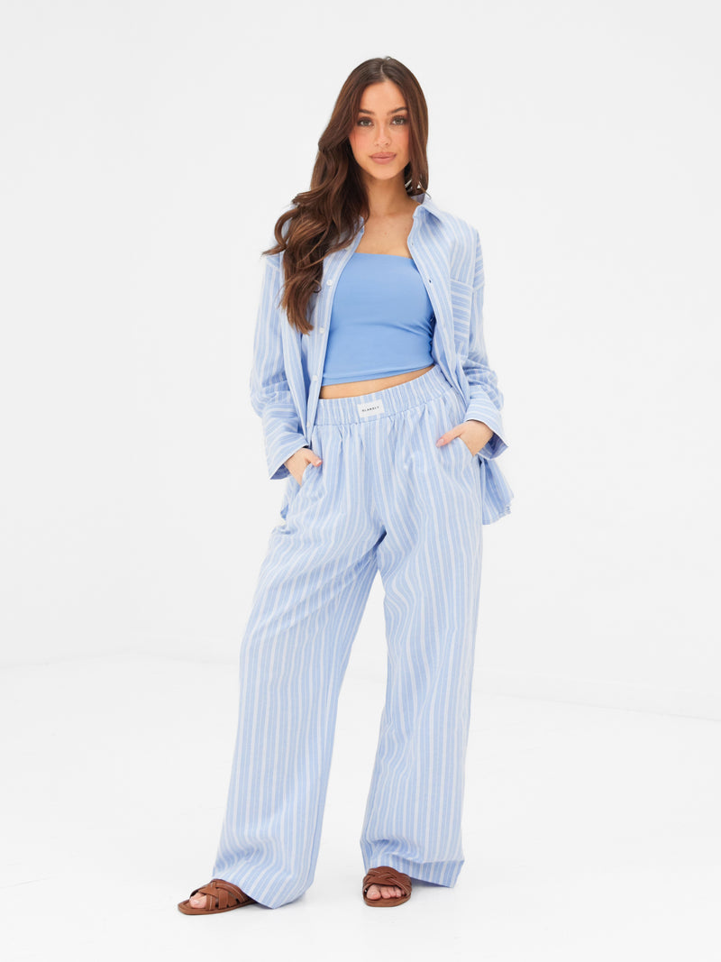 Elena Stripe Shirt - Light Blue