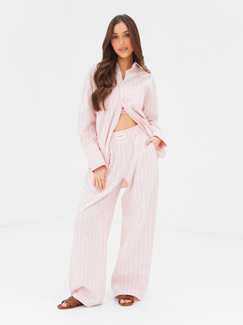 Elena Stripe Shirt - Light Pink