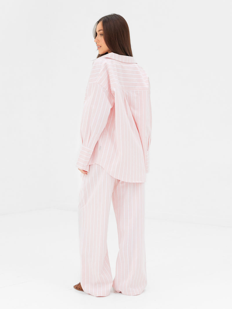Elena Stripe Shirt - Light Pink